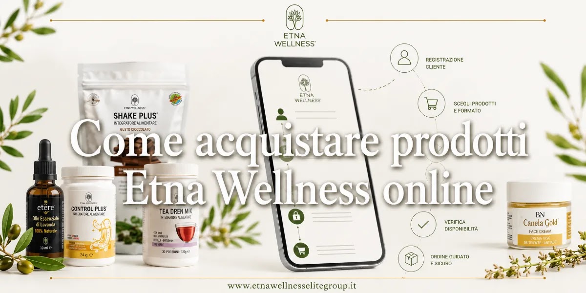 Come acquistare prodotti Etna Wellness online con registrazione cliente da mobile