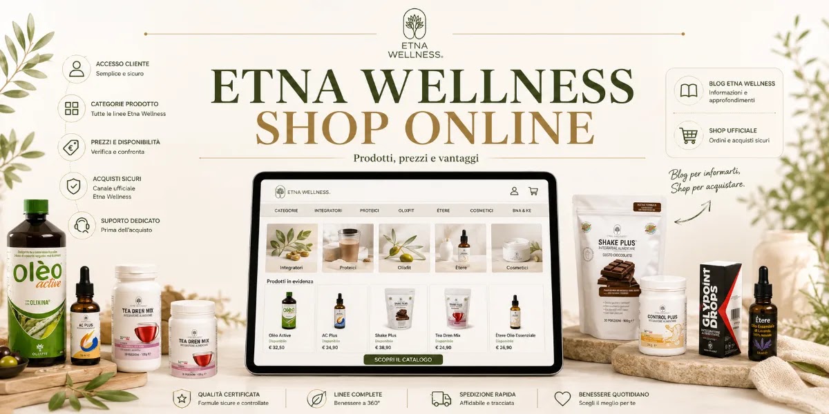 Etna Wellness shop online con prodotti, accesso cliente, prezzi e vantaggi