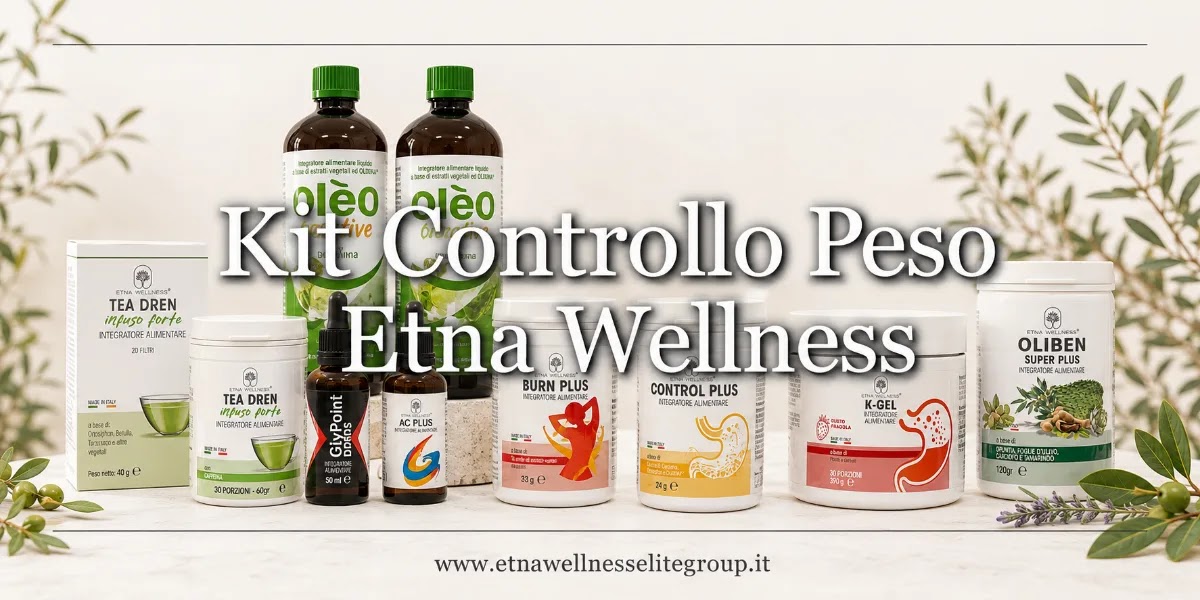 Kit controllo peso Etna Wellness con prodotti più richiesti per una routine equilibrata
