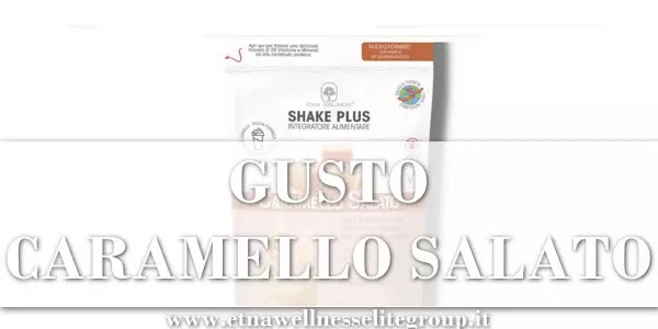 Shake Plus Caramello Salato Etna Wellness, shake proteico con proteine di soia e fibre