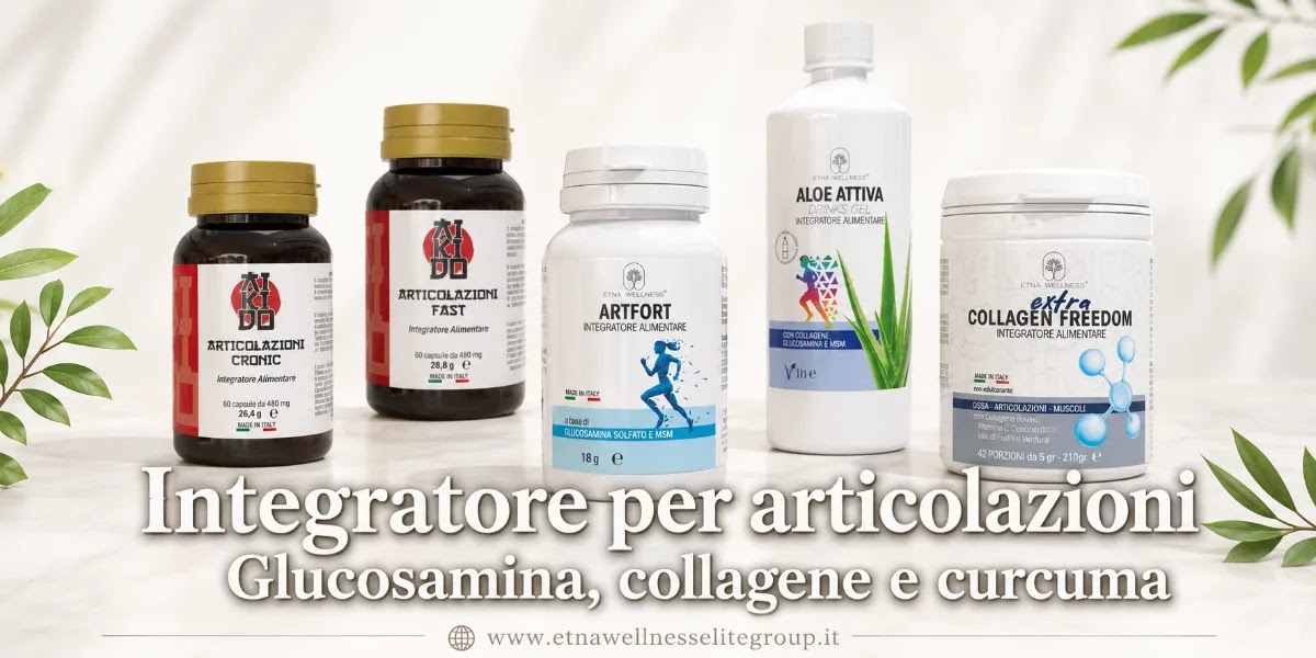 Integratore per articolazioni con glucosamina, collagene e curcuma
