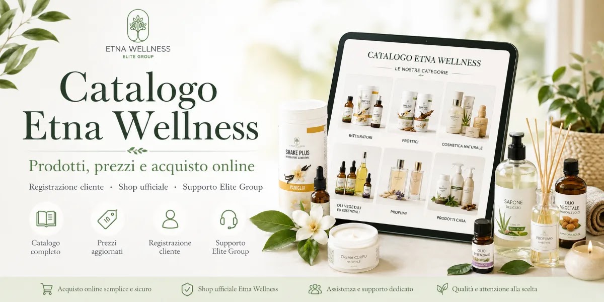 Catalogo Etna Wellness con prodotti, accesso cliente e acquisto online