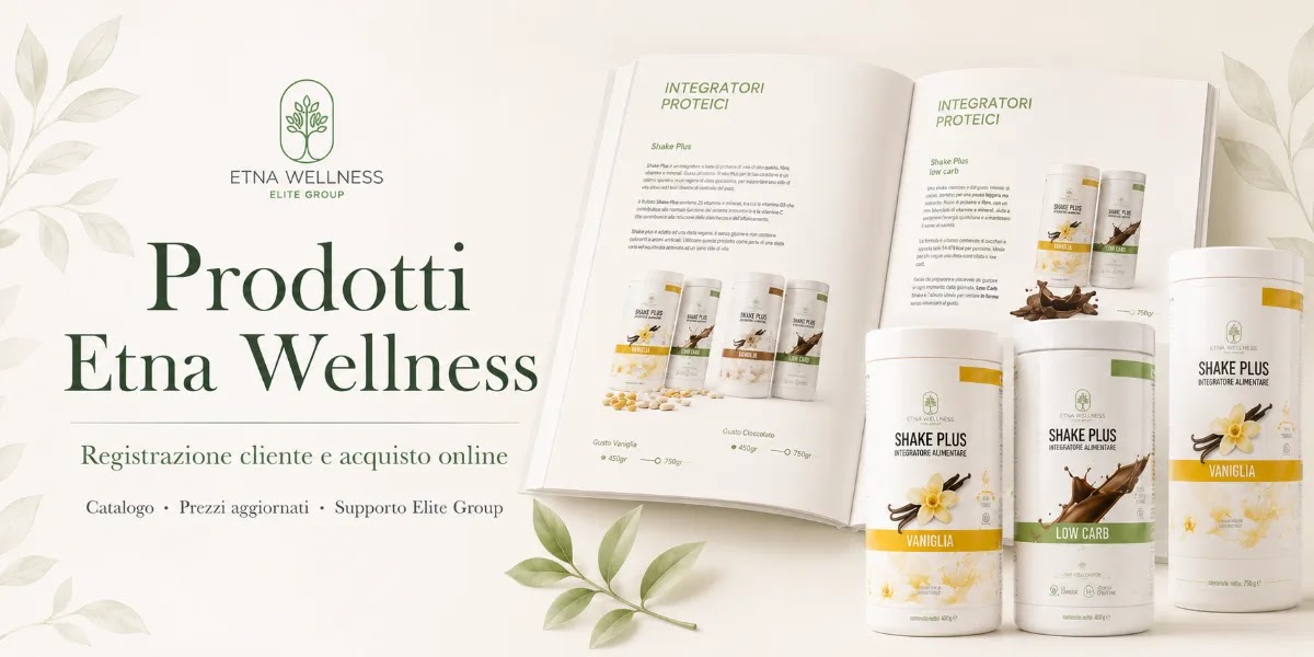 Prodotti Etna Wellness, catalogo, registrazione cliente, shop online e supporto