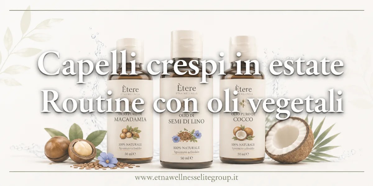 Routine con oli vegetali per capelli crespi in estate, mare, sole e lavaggi frequenti