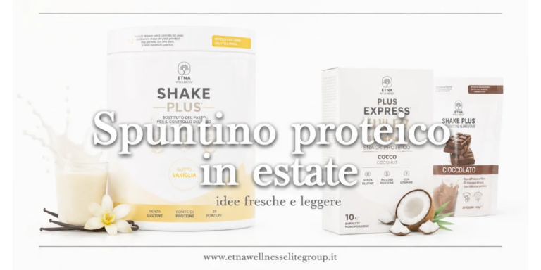 Spuntino proteico veloce in estate con Shake Plus Etna Wellness preparato fresco
